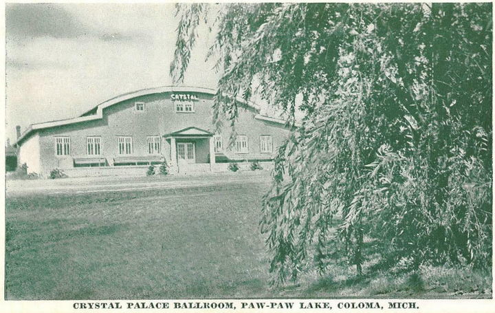 Crystal Palace Ballroom at Paw Paw Lake - Old Postcard